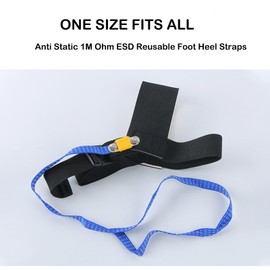 ESD Anti‑Static Strap, Anti Static Foot Heel Straps, 103-106Ω Adjustable Wrist Grounder Band with Fast Opening Clasp for Workshop Grounding, 6 Pieces