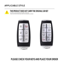 Ysbxitu 8 Buttons Keyless Remote Key Fob Cover with Keychain Fit for Genesis Smart Key Shell Case Compatible with Hyundai Genesis GV80 GV90 G70 G80 G90 GV70 Key Sleeve Key Protective Cover-Blue