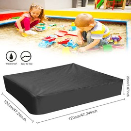 RECHCIGA 120 x 120 cm Sandpit Cover, Waterproof Sandpit Rain Cover, Tarpaulin, Dustproof Sandpit Cover, Sandpit Rain Cover, Sandpit Protective Tarpaulin with Drawstring for Sandpit