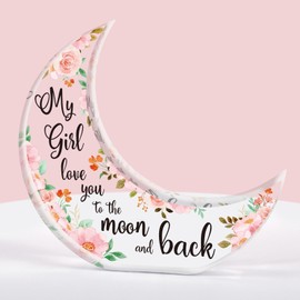 Buioata Anniversary Wedding Gifts for Her - Acrylic Moon My Girl Gifts for Girlfriend & Wife, Touching Sayings Engraved Gifts for Wife, Happy Anniversary Birthday Gifts for Wife, Girlfriend Gifts