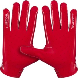 Grip Boost Football Gloves Solid Stealth 6.0 Boost Plus Men's Receiver Gloves - Adult Sizes (Solid Red, Large)