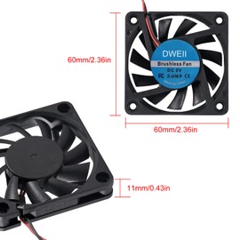 DWEII 4-Pack USB Brushless Cooling Fan 60mm x 10mm USB Fan 5V DC Brushless Cooling Fan 6010 for Brushless DC Computer CPU Heat Sink Cooling Cooler Fan