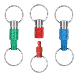 3 PCS Detachable Pull Apart Key Rings, Quick Release Keychains Dual Split Key Hooks Heavy Duty Key Rings For Home Car Key Rings Accessory Lock Holder