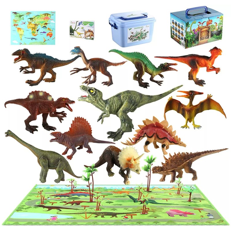 MEIGO Dinosaur Toys Toddlers 7’’ Educational Realistic Dinosaur Figures Playset