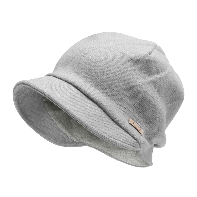 ZLYC Women Slouchy Beanie with Short Visor Brim Double Layer