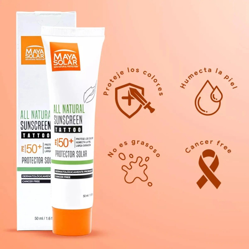 Bloqueador Solar Dermatologico Tatuajes Fps50 50ml