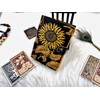 vintage sunflower leather journal Writing notebook embossed beautiful daily use