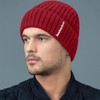 JFAN Men's Knitted Winter Hat with Fleece Lining Wool Hat