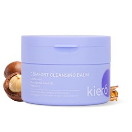 KIERO - Balsamo Desmaquillante, Balsamo limpiador facial nutritivo con aceites de uva y macadamia, vitamina E, cleansing balm vegano para suciedad e impurezas, textura sedosa para todo tipo de piel 80g