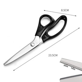 Pinking Shears Dressmaking Scissors Fabric Scissors Zigzag Stainless Steel Scissors Sharp Professional Scissors Zigzag (Black)