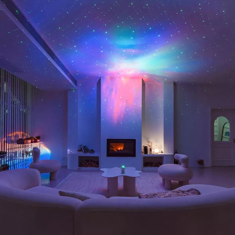 Alltop Lámpara Led Astronauta Proyector De Galaxia Estrella Estructura Blanco