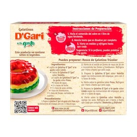 DGari Polvo para preparar gelatina a tu gusto sabor fresa 23g