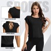 Simlakey 2 Pack Women's Open Back Workout Tops Short Sleeve