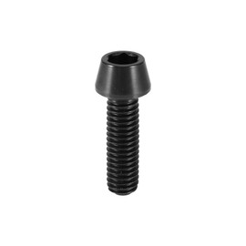 M6X16/20 Titanium Screws, 6pcs Road Mountain Bike ycle Stem Screws Titanium Tapered Head Screw with Washer (M6X20 Black)