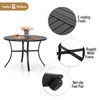 Sophia & William 42" Round Patio Table, Black Metal Outdoor