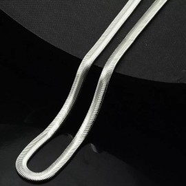 Fashion Jewelry 925 STERLING plated SILVER ITALY 20" Necklace 6mm CHAIN THICK HERRINGBONE