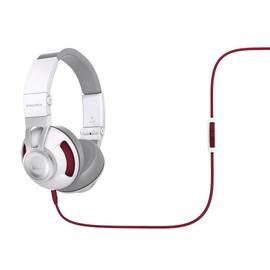 JBL Synchros S300 Premium On-Ear Stereo Headphones with Apple 3-Button Remote, White/Red
