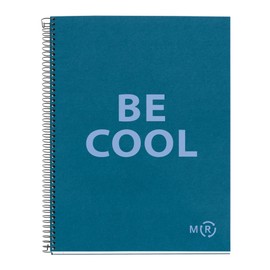 Miquelrius - Notebook A4 Be Eco, 80 Sheets 90 g/m², 5 x 5 mm Grid, 1 Colour Strip, 4 Holes, Recycled Cover, Sapphire Blue