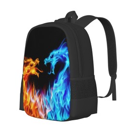 Dragon Backpack, Simple and Aesthetic Bookbag for Women & Men, Lightweight Adjustable Black Backpack for Travel Outdoor Sports, Large Capacity Laptop Bag for Business Office