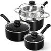 MICHELANGELO Nonstick Saucepan with Lid, Ceramic Sauce Pan Sets with