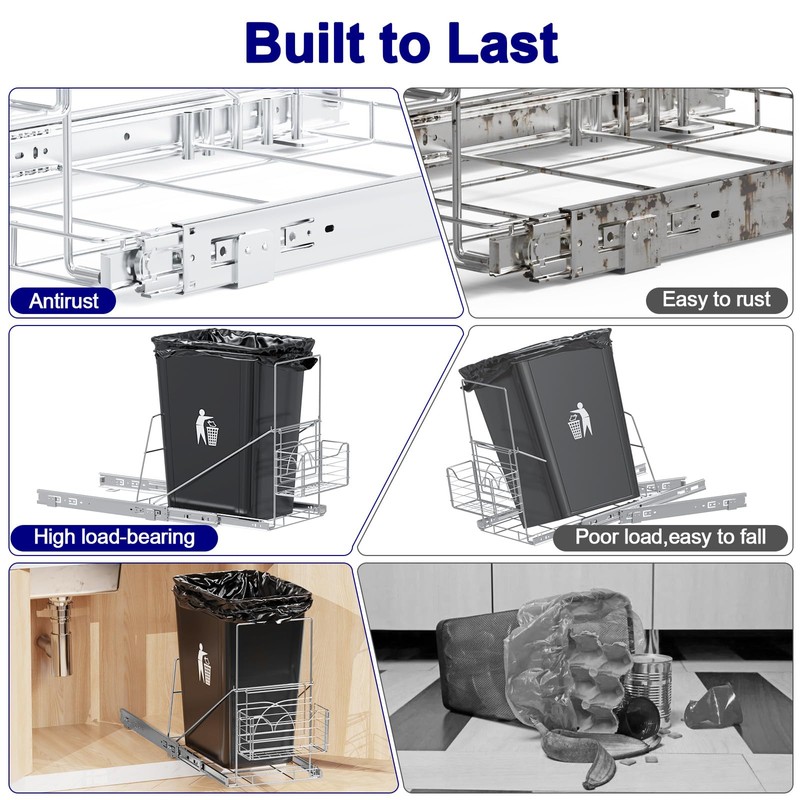 Hailivike Pull Out Trash Can Holder Under Cabinet, Under Sink