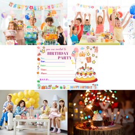 15 Pack Birthday Party Invitation Cards with Envelopes, Perfect for Kids, Adults, and All Celebrations, 4.72 x 6.69 Inches (Animal Print)
