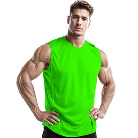 DRSKIN Men's 1 Pack Tank Tops Sleeveless Shirts Athletic Muscle Mesh Dry Fit Gym Training Workout Fitness Bodybuilding (Big-ME-TA-(LG), M)