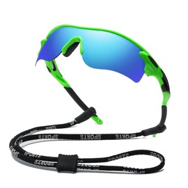 Bevi Polarized Sports Sunglasses Unbreakable TR90 Frame and UV 400 Protection for Men and Women Cycling Running Driving Golf…