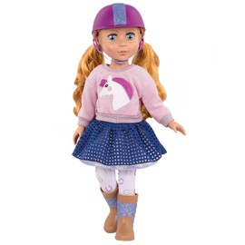 Glitter Girls - Galop & Glow! - Maglione e leggings Unicorno - Abbigliamento da equitazione - Casco e stivali da equitazione - Vestiti e accessori per bambole da 36 cm - 3 anni +