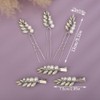 Teyglen 5pcs Bride Wedding Crystal Pearl Hair Pins Clips Set