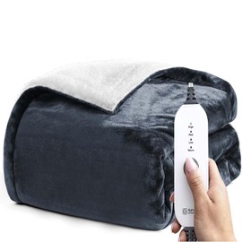 Heated Blanket Electric Throw 50" x 60" Ultra-Soft Plush Heating Blanket with 8 Fast Heating Levels & 1-9 Hours Auto-Off,Machine Washable