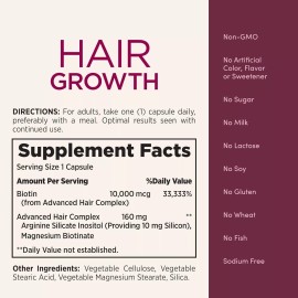 NB Nature Hair Growth Supplement 30 Cap, 1 Per Day Support Healthy Hair Full Growth