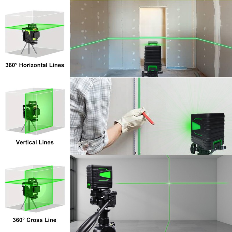 Laser Level 360 Self-Leveling Cross Lines for Horizontal and Vertical