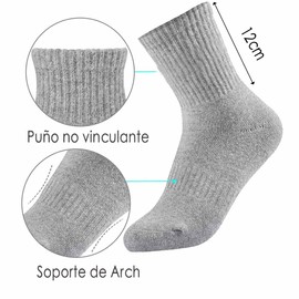 GeorgeX Calcetines de Algodón para Mujer, Calcetines por Encima del Tobillo 3 pares de Calcetines de Colores Lisos para Mujer