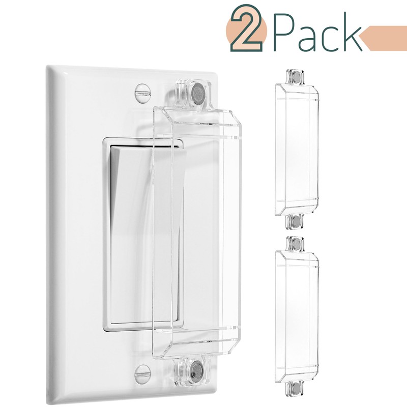 Bates Magnetic Light Switch Guard, 2 Pack, Clear, Child Proof