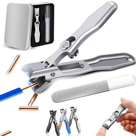 German Nail Clippers for Men, 2024 New Ultra Sharp Stainless Steel Nail Clippers for Thick Nails, The Luxurious Ultra Sharp Nail Clippers Set with Nail File for Seniors Men Women (Silver Set)