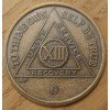 13 Year Thirteen Alcoholics Anonymous AA Bronze Medallion Coin Sobriety
