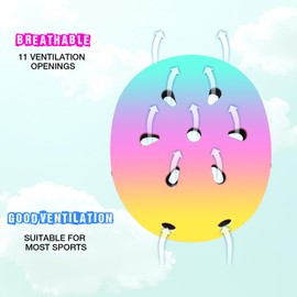 Color Gradient Adjustable Bike Helmet with Knee and Elbow Pads - Kids Toddler Boys and Girls Skateboard Helmet for Ages 3-14 | Ideal for Riding, Scooters, Inline Skating, Longboarding, Roller Skating