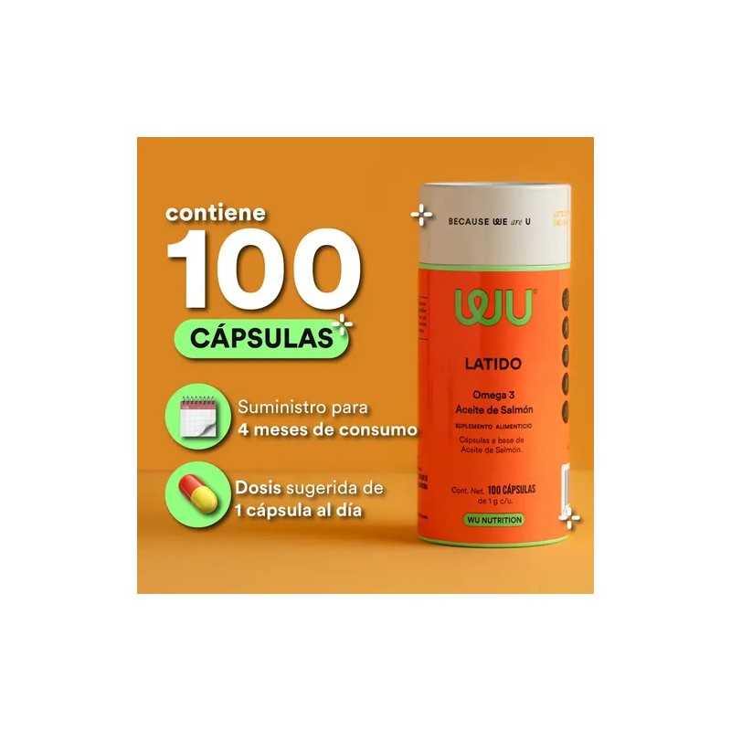 Suplemento Omega 3 Latido Wu Nutrition Aceite De Salmón Epa