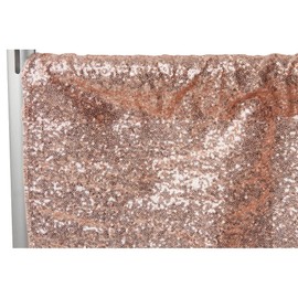 1 Pc, Glitz Sequin 10Ft H X 52" W Drape/Backdrop Panel - Blush/Rose Gold for Wedding, Prom, Birthday Party, Quinceanera, Anniversary, Or Bridal Shower(Hand Wash Or Spot Clean Only)