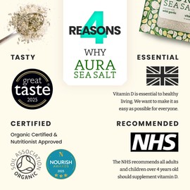 Feel Complete | Organic Aura Sea Salt | Wild Garlic Infused Celtic Sea Salt | Daily Vitamin D In Every Pinch | Perfect Finishing Salt | Tastes Great on Eggs Chicken Steak Salads Pasta | Vegan