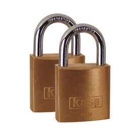 Kasp K12020D2 Brass Padlock 20 mm Twin Pack, keyed Alike, Gold
