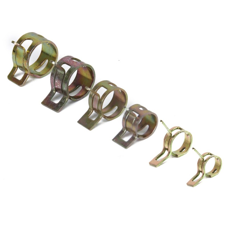 10pcs スプリングクリップ ホースクリップ シリコンパイプクランプ 6mm エアホース管 水道管 燃料配管 シリコーン真空ホース