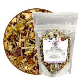 Nelson's Tea Chamomile Honey Vanilla - Herbal Loose Leaf Tea, Curated Blend with Honeybush, Chamomile, Lemongrass, Licorice Root, Toasted Coconut, and Bee Pollen - Perfect for Bedtime Brew (Sample)