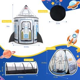 Sumbababy Space Tent for Kids: Space Toy for Baby- Kids Tent with Tunnel - Tunnel Toys for Toddlers.