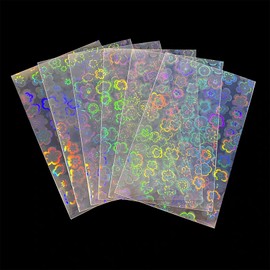 100 PCS Top Loading Sakura Patterned Holographic Card Sleeves, Colorful Transparent Card Protector for Kpop/Idol/TCG/CCG Standard Sized/Japanese Sized Cards Cover (61×88mm)