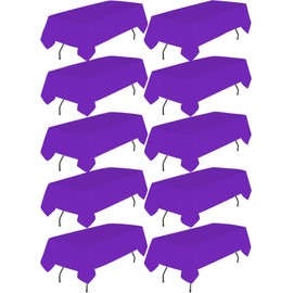 HASJOIN 10 Pack Purple Tablecloth 60x102 inch Polyester Fabric Tablecloths for 6 Foot Rectangle Tables Wrinkle Resistant Linen Tablecloth Washable Table Covers for Party Wedding Events and Camping