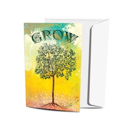 Tree-Free Greetings EcoNotes 12-Count Notecard Set With Envelopes, 4 x 6 Inches, Grow Themed Tree Art (66595)