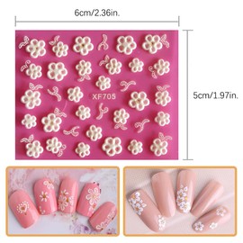 DANNEASY 30 Sheets Self-Adhesive Nail Art Stickers Butterfly Flower Nail Stickers 5D Nail Decals for Women Girl Kids Nail Decoration Kit Nail Accessories with 1pc Nail Tweezers, Cuticle Stick