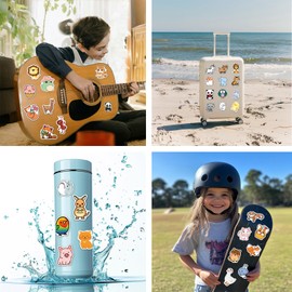 100 Pcs Animal Stickers for Kids - Cute Animal Stickers Cute Gifts for Girls Boys - Waterproof Vinyl Sticker for Kids Waterbottle Laptop Guitar Classroom Prizes for Elementary Students